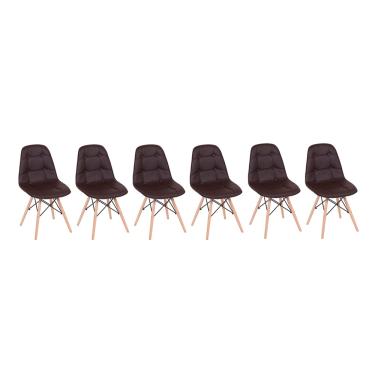Imagem de Conjunto 6 Cadeiras Eames Eiffel Botonê - Marrom