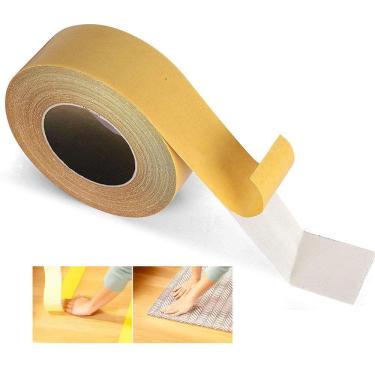 Imagem de Fita Adesiva Dupla Face Antiderrapante 10 Metros Carpete Tapete Corredor Passadeira Casa Escritorio Sala Quarto Banheiro Multiuso