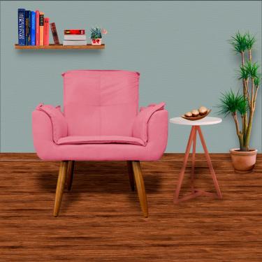 Imagem de Conjunto 2 Poltronas Estofadas Para Consultório Emília Plus Suede Rosa Barbie - LM DECOR