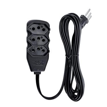 Imagem de Force Line - Extensao 3 Tomadas Slim Tripolar Preto 1,0M