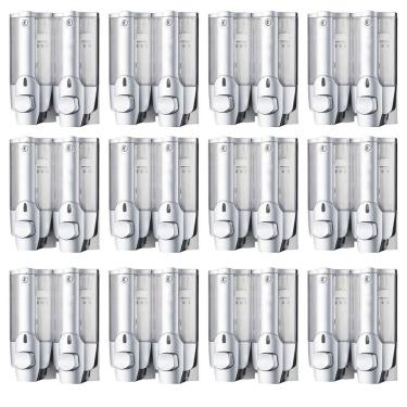 Imagem de Dispenser Duplo Kit 12 Unidades Alcool Gel Sabonete Liquido Shampoo Banheiro Shopping Hotel Restaurante