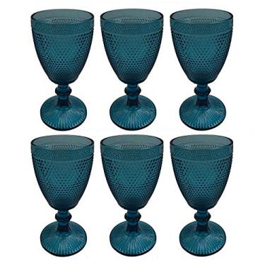 Imagem de CJ. DE TACAS DE AGUA 350ML DE VIDRO AZUL - 6PS