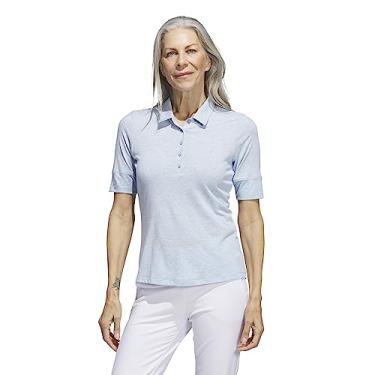 Imagem de adidas Camisa polo feminina Melange, azul maravilha melange, grande