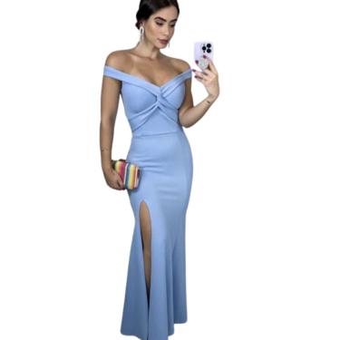 Imagem de Vestido Feminino Longo De Festa De Casamento Formatura Fenda