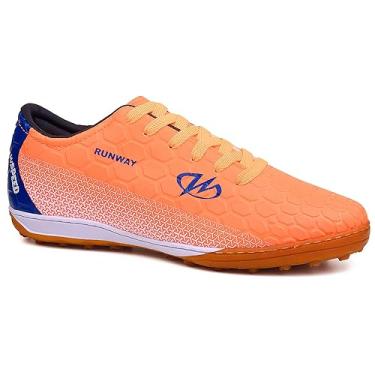 Imagem de Chuteira Society Grama Sintética Runway Speed Feminino Cor:Laranja;Tamanho:39