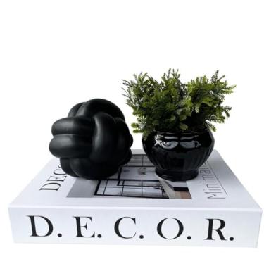 Imagem de Decoração sala livro caixa + vaso mosaico + escultura nó