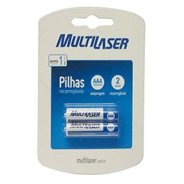 Imagem de Pilha Recarregável AAA Multilaser CB051 - 1000 mAh - com 2 unidades