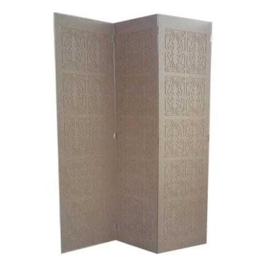Imagem de Biombo 3 Folhas 129X180cm Mdf Modelo 2 Gravado Cru