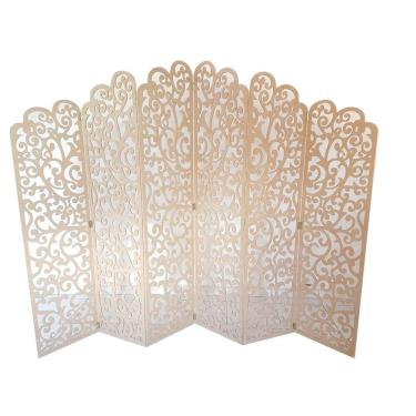 Imagem de Biombo 6 Folhas 258X180cm Mdf Modelo 21 Cru Vazado