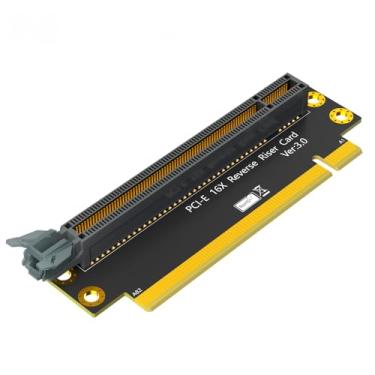 Imagem de Placa de vídeo PCI-E 16X Riser Reverso, PCI-e 16X 3.0 90° Reverso Macho para Fêmea Cartão Riser para Adaptador de Placa Gráfica 1U/2U PC (Direção de Instalação para CPU) (2U)