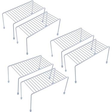 Imagem de Prateleiras de cozinha, mini prateleira de armazenamento de organização de armários, organizador de rack de armazenamento para cozinha, geladeira, armário, banheiro (branco 6)