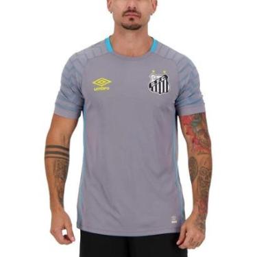 Imagem de Camiseta Umbro Santos Goleiro Manga Curta Of 1 2021 Masculino-Masculino