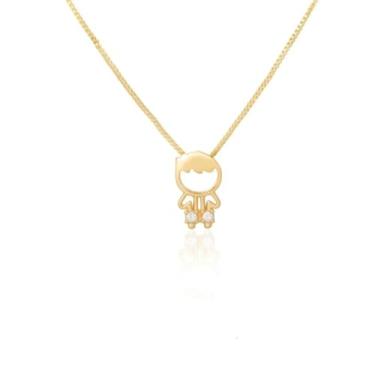 Imagem de Colar com 01 Pingente Menino Banhado a Ouro 18k