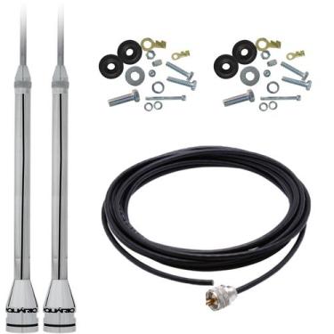 Imagem de 2 Antena Móvel PX Marinox 2,70 Metros Radio Amador Pl-2003 Cabo Coaxia