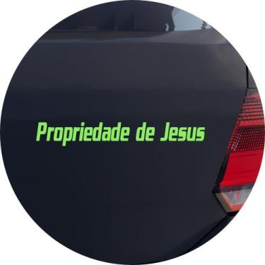 Imagem de Adesivo de Carro Frase Propriedade De Jesus - Cor Verde Claro - Melhor