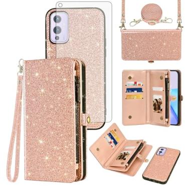 Imagem de Asuwish Capa de celular para OnePlus 9 OnePlus9 5G com zíper carteira de celular com protetor de tela de vidro temperado alça flip porta-cartão slot One Plus9 On 1 Plus 1plus One+ 1+ 1+9 nove mulheres