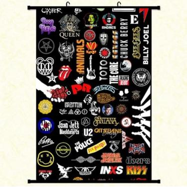 Imagem de Tina Art The greatest bands rock music Pôster emoldurado grande com ganchos 24 x 36 polegadas para anime 90 x 60 cm