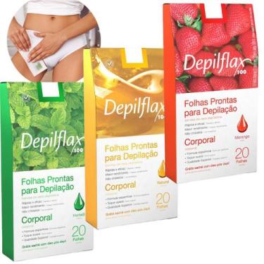 Imagem de Kit 3 Caixas Folha Pronta Depilatória Corporal Cera Fria Depilação Dep