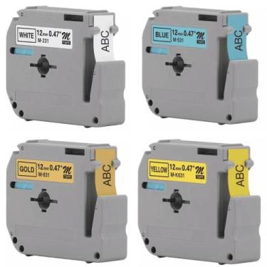 Imagem de 4 Fitas Compatível Etiquet Brother Pt-70 Pt-80 Pt-90 Colors - xfull