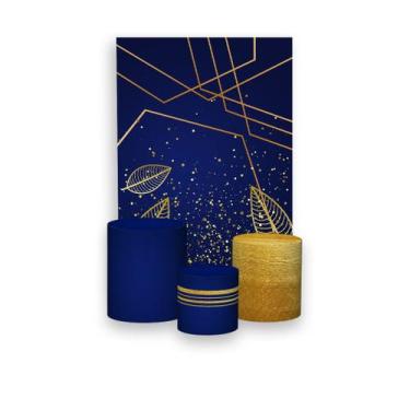 Imagem de Painel De Festa Vertical 1,50 x 2,20 + Trio De Capas Cilindro - Azul G
