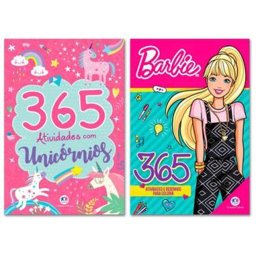 Imagem de Kit 365 Atividades e Desenhos de Colorir - Unicórnios + Barbie