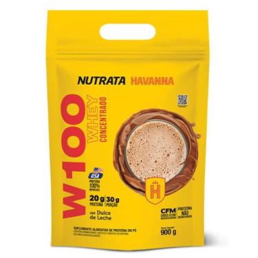 Imagem de W100 Whey Nutrata Havanna Doce d Leite 100% Concentrado 900g Refil - N