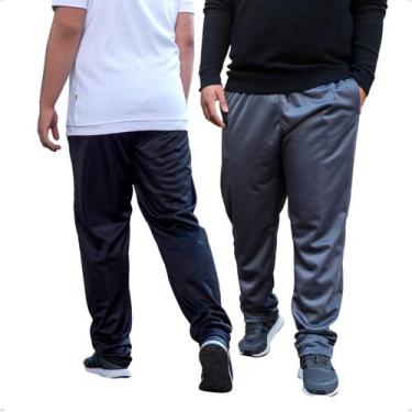 Imagem de KIT 2 Calças  Jogger Plus Size Lisa Masculina Elástico na Barra 106 - 