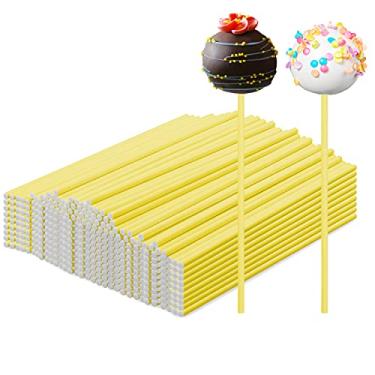 Imagem de Palitos de pirulito para bolo, 300 unidades de palitos de pirulito biodegradáveis, compostáveis, multiuso, papel azul celeste, palitos de bolo coloridos, grau alimentício, para sobremesas ou