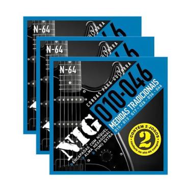 Imagem de Encordoamento Guitarra Nig N-64 .010 Kit 6 jogos PR2N64L - Rouxinol