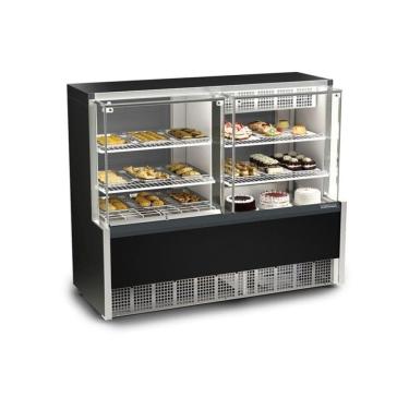 Imagem de Balcão Quente/Frio Gelopar Vidro Reto 2 Placas Frias 1,40m Preto - GQRA-140R 127v