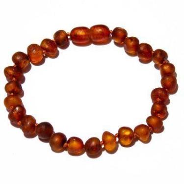 Imagem de Pulseira e Tornozeleira 18cm Âmbar Báltico Mel Escuro Não Polido - Âmb