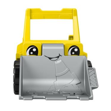 Imagem de Little People Replacement Part for Fisher-Price Preschool Construction Site Bulldozer Truck HPX89 - Replacement Yellow and Gray Bulldozer - Blade Lifts Up and Down