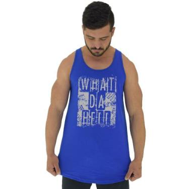 Imagem de Regata Longline Estampada Masculina MXD Conceito What da Hell, GG, Azu