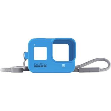 Imagem de Capa Silicone GoPro Hero 8 + Cordão Ajustável - Sleeve + Lanyard,  Azu