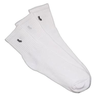 Imagem de Kit Meia Lupo Sport Walk Cano Médio 3 Pares Branca, 41-44
