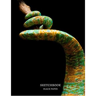 Imagem de Sketchbook Black Paper: Premium Snake Cover Black Paper Sketchbook, for doodling, sketching, typography, drawing, 8.5x11 Extra Large, 120 pages
