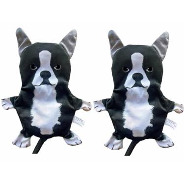 Imagem de Piggy Poo and Crew Boston Terrier Brinquedo Crinkle Squeaker Pacote com 2 - para cães ou outros animais de estimação pequenos