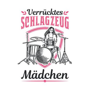 Imagem de Schlagzeug Notizbuch: Verrücktes Schlagzeug Mädchen Schlagzeugerin / 6x9 Zoll / 120 leere Notenblätter Seiten