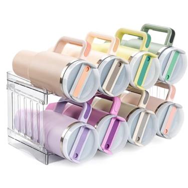 Imagem de Organizador de copos grande Stanley – Armazenamento empilhável de garrafa de água para 8 xícaras, serve para organizador de cozinha e geladeira de 20/30/1,134 g, cozinha e geladeira