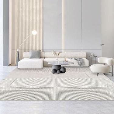 Imagem de Tapete minimalista estilo creme cinza sala de estar moderno tapetes decorativos fáceis de limpar quarto cabeceira tapete resistente ao desgaste, YHT028,2,B,300x400CM