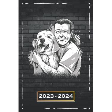 Imagem de 2023-2024: Softcover | A5 (6x9) | One Week on a Double Page | From Monday to Sunday | Weekly Planner, Diary | Dogs Pet Motif | qb1