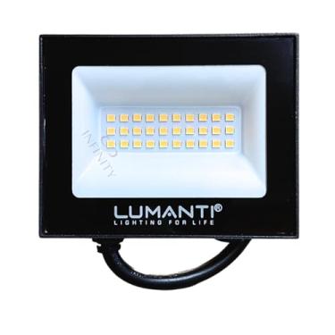 Imagem de Refletor Holofote Start Led cor Amarela 50w 3000k Lumanti Resistente a Agua/Chuva Quintal Jardim
