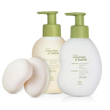 Imagem de KIT Banho Shampoo Condicionador + Sabonete Barra Mamãe Bebê Natura