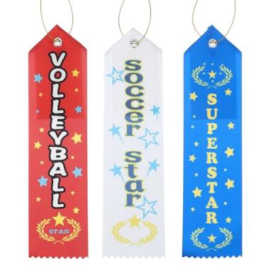Imagem de PATIKIL 99 fitas de prêmio, 20 x 5 cm, fitas de participação de estrela do futebol/voleibol/superstar fitas de medalha de futebol fitas de reconhecimento de vencedor em massa para competições