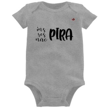 Imagem de Body Bebê Inspira, respira, não pira - Foca na Moda, Cinza, M