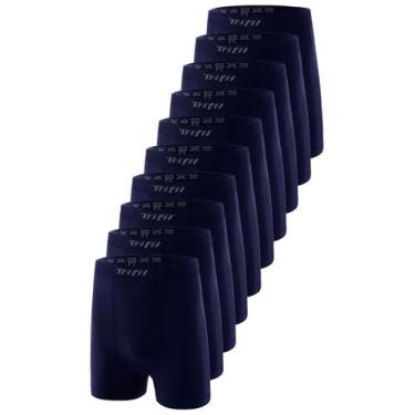 Imagem de Kit com 10 Cuecas Boxer Trifil 4411 Plus Size, Azul marinho, GG3