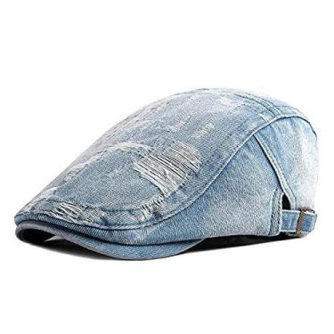 Imagem de Boina Italiana Estilosa Jeans Lavado Boné Casual Unissex Moda Primaver