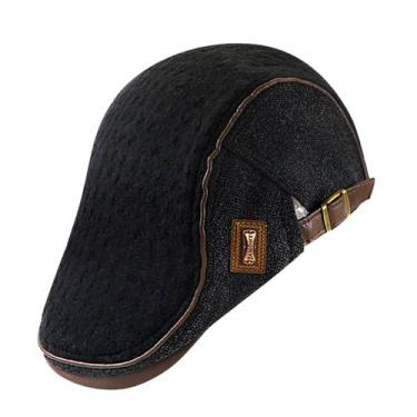 Imagem de Boina de Malha Chapéu Moda Outono Inverno Plana Design Italiano Unisse
