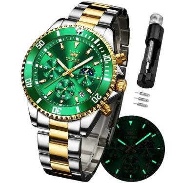 Imagem de Relógio OLEVS Masculino - Cronógrafo Analógico de Quartzo em Aço Inoxi