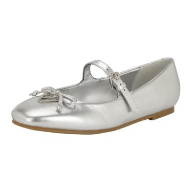 Imagem de GUESS Sapatilha feminina Kayra Mary Jane, Couro prateado 040, 37